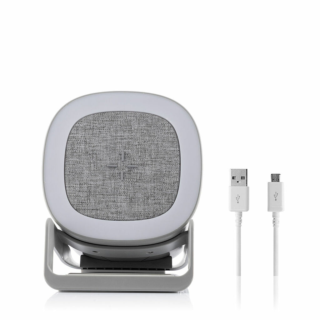Haut-Parleur Bluetooth avec Chargeur Sans Fil Qi et LED - 2 en 1