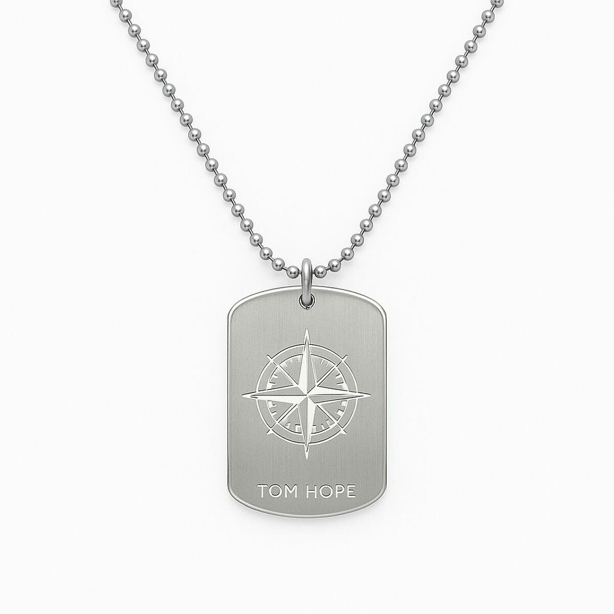 Collier Homme Tom Hope Gris TM0652 Acier Inoxydable 45 cm