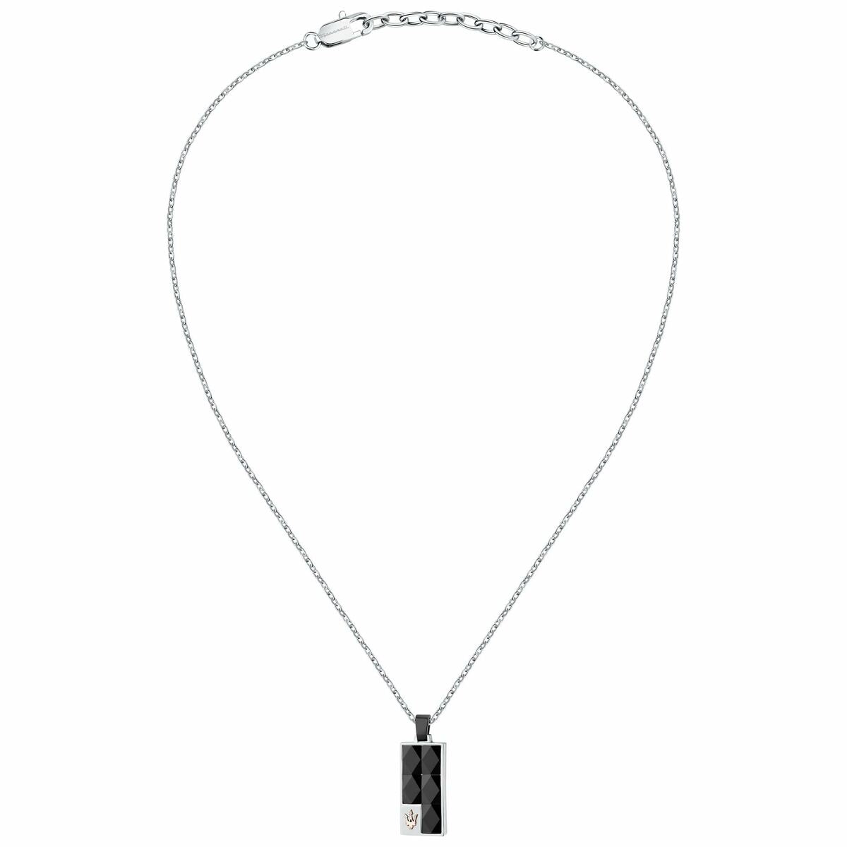 Collier Homme Maserati JM423ATZ27 - Acier Inoxydable Gris 50cm - Luxe Italien