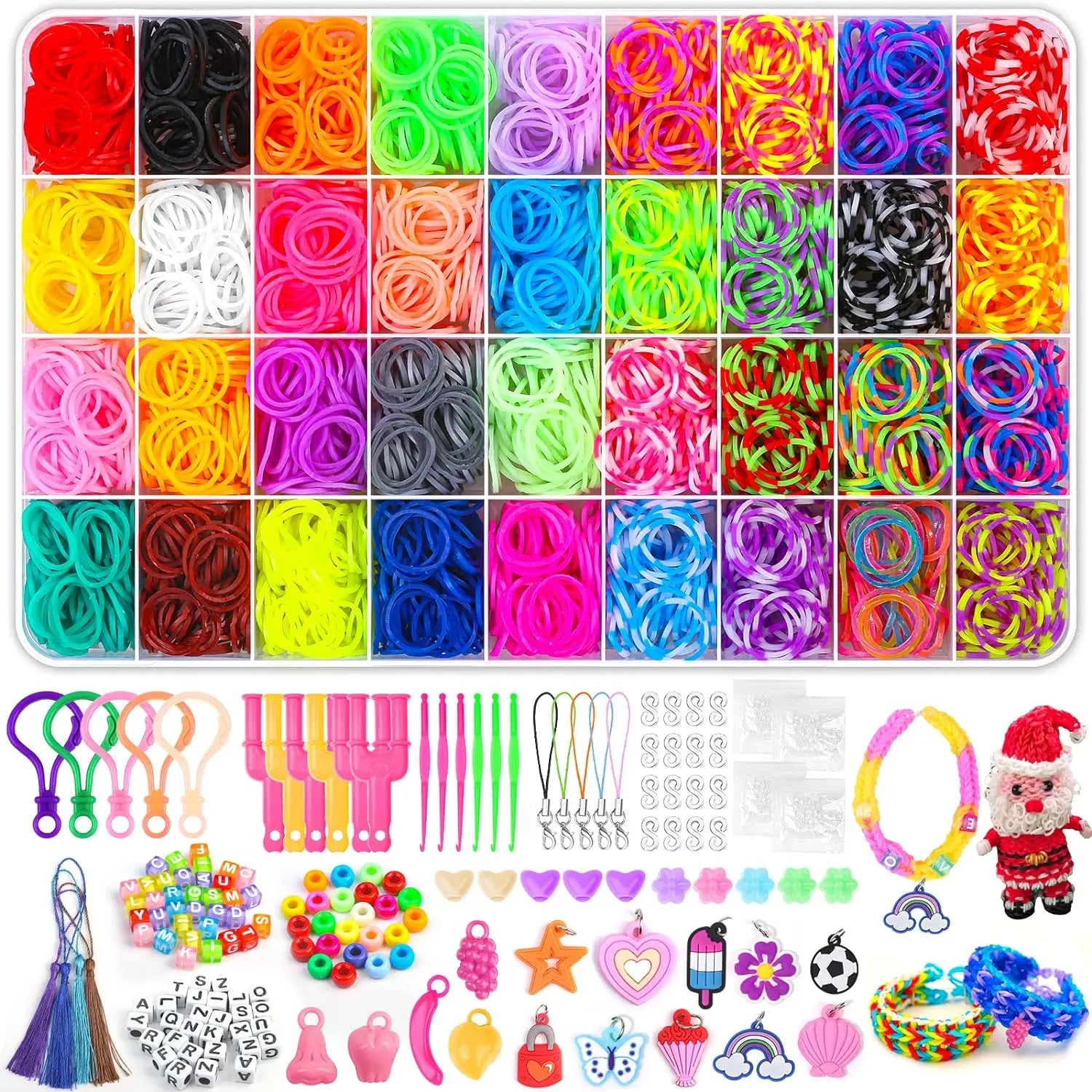 Kit Bracelets Élastiques 2700 Pièces - 36 Couleurs DIY Créatif Enfant