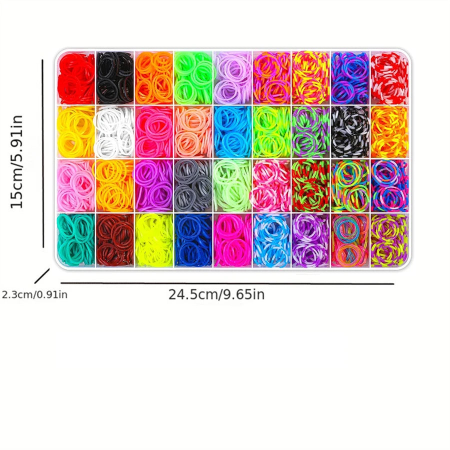 Kit Bracelets Élastiques 2700 Pièces - 36 Couleurs DIY Créatif Enfant