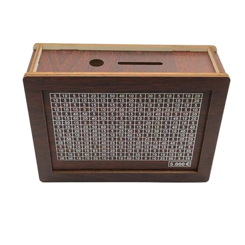 Tirelire d'Épargne en Bois 1000€ - Défi Économies Motivant