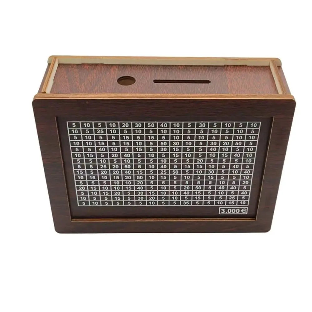 Tirelire d'Épargne en Bois 1000€ - Défi Économies Motivant