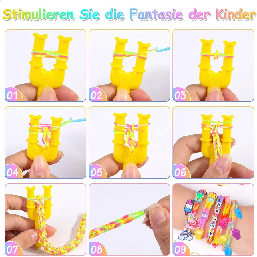 Kit Bracelets Élastiques 2700 Pièces - 36 Couleurs DIY Créatif Enfant