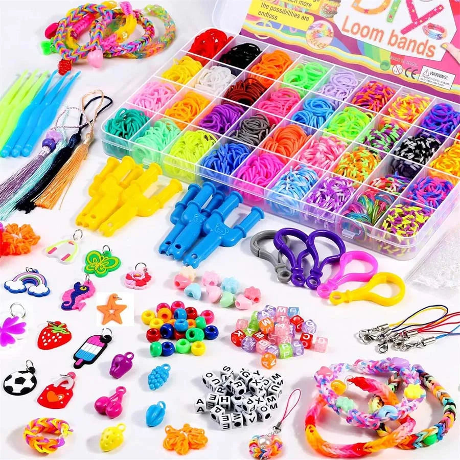 Kit Bracelets Élastiques 2700 Pièces - 36 Couleurs DIY Créatif Enfant