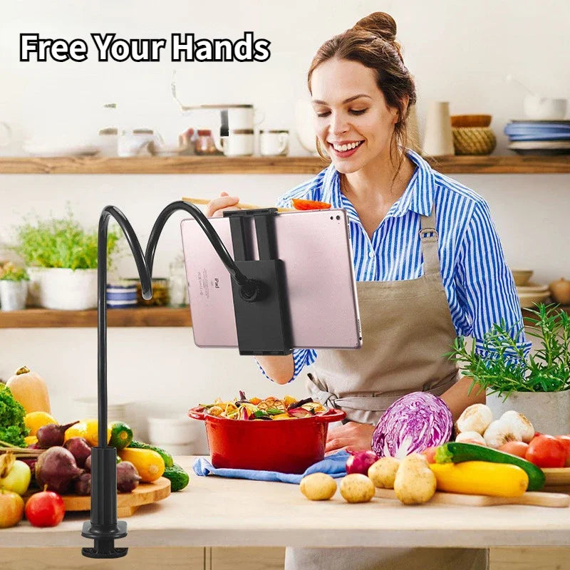 Support Tablette et Téléphone Mains Libres - Bras Articulé Réglable